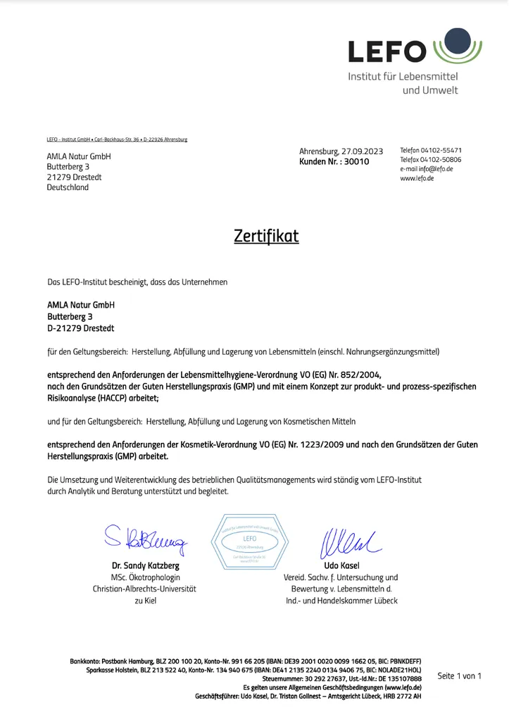 HACCP-Zertifikat